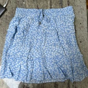 Blue Floral Mini Skirt